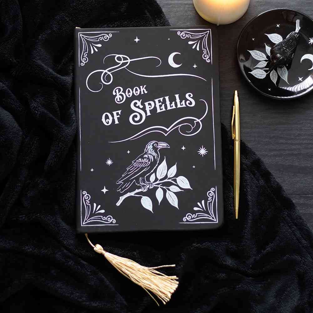 Something Different - Mystic Raven Book of Spells A5 Notebook - Black